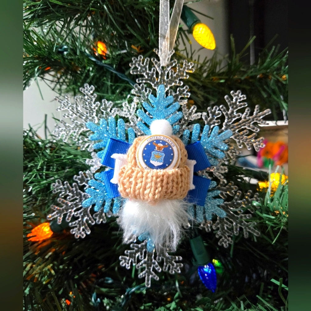 USAF Ornament United States Air Force Military Gnome Souvenir Christmas Holiday